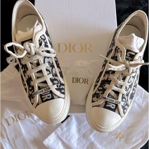 Christian Dior Walk’n’Dior Sneakers Deep Blue Logo Size 38
